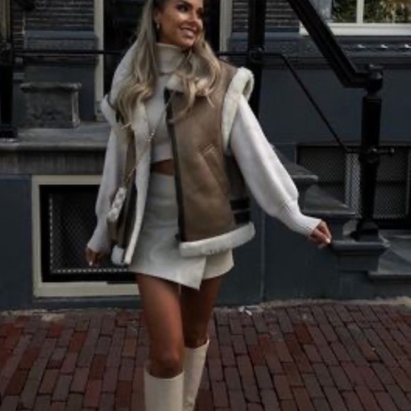 Zara COMBINATION FLEECE VEST - Picture 7 of 16